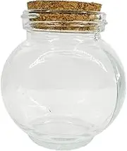 Glass Jar Bottle with Cork Lid, Great for DIY'S, Decoration and Party Favors (Round Shape - 2-3/4" Inch)