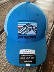PATAGONIA LINE LOGO RIDGE LOPRO TRUCKER HAT ANACAPA BLUE MENS ADJUSTABLE NEW