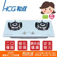 在飛比找蝦皮購物優惠-【到府安裝】HCG GS293 和成 檯面式二口瓦斯爐 和成