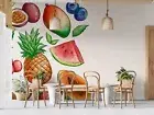 3D Pineapple Mango Watermelon Self-adhesive Removeable Wallpaper Wall Mural