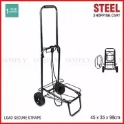Shopping Cart Steel Trolley Carts Bag Foldable Luggage Wheels Folding Basket