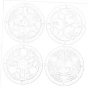 4Pcs Acrylic Sashiko Stencil, 4.5inch Flower Acrylic Embroidery Tool Drawing