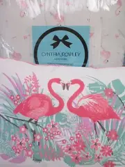 CYNTHIA ROWLEY Kids 4pc White Pink Flamingo Floral Comforter Set - Full/Queen