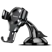 Gravity Linkage Auto Lock Suction Cup Car Dashboard Phone Holder Stand for iPhone 8 X Xiaomi BLACK COLOR
