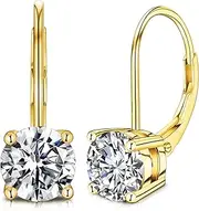 Moissanite Earrings for Women 1.0ct-2.0ct D Color Brilliant Round Cut Lab Created Diamond Earrings 18K White Gold Drop Earrings S925 Sterling Silver Dangle Earrings