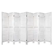 Room Divider Screen 8 Panel Privacy Wood Dividers Stand Bed Timber White