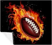 Throw Blanket,Soft Blankets and Throws,American Football in Fire,59x51.1 in