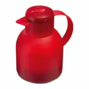 Emsa Samba Vacuum Jug Quick Press 1 L Red Translucent, Coffee, Tea Jug, Vacuum