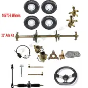 810mm Rear Axle Kit 6" Wheels + Front Steering Assembly, Brakes, Go Kart ATV UTV