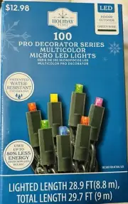 Pro Decorator Series Christmas Micro Lights, Multicolor LED, 29.7 ft, 100 Count,