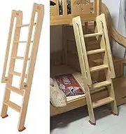 3 4 5 6 7 Steps Wood Kids Bunk Ladder with Grab Handles, Wide Rungs, Hook Brackets, Foot Pads, Extra High Loft Bed Ladder for Kid's Bedroom Dormitory RV (Size : 175cm/69/5.7ft Tal