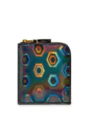 [COMME des GARCONS WALLET] 黑色彩虹全息大號拉鍊錢包