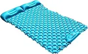 TPU Sleeping Pad Camping Inflatable Mat with Pillows Travel Mat Tent Folding Bed Ultralight Air Cushion for Hiking Trekking Orange
