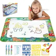 Water Doodle Mat -100X80CM Kids Water Drawing Mat, Toddlers Doodle Board Educational Toy - Water Painting Mat Bring Magic Pens Travel Toys Gifts for Age 3 4 5 6 Year Old Boys Girls (Dinosaur World)