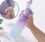 24 oz Water Bottle with Times to Drink and Straw, Motivational Drinking