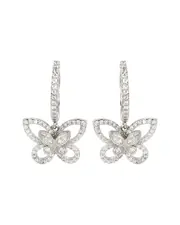 Suzy Levian Silver CZ Butterfly Earrings