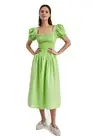 Sleeper Womens Belle Linen Dress Small Lime Green
