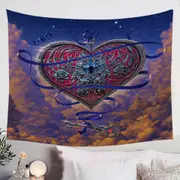 Lovers Sky Key and Heart Tapestry