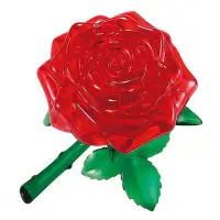 在飛比找Yahoo!奇摩拍賣優惠-日本正版拼圖 紅玫瑰 44片3D立體塑膠透明水晶拼圖，501