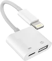 iPhone OTG Adapter Lightning Male to USB Female Splitter Charger Cable Dongle Camera Card Reader Flash Drive Mouse Keyboard Memory Stick Cord for Apple 11 12 13 14 Pro Max Ipad Charging MIDI Converter