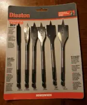 Disston Turbo Bit Woodboring 6-Piece Homeowner Spade Bit Set
