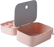 Zerodeko Plastic Clothing Organizer Box Folding Underwear Storage Portable and Multi-Grid Design Pink