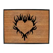 Flaming Heart - Funny Novelty Doormat Man Cave Floor mat