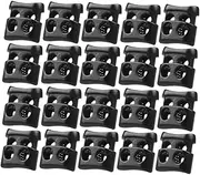 NUOBESTY 5-Pack Plastic Double Hole Cord Locks Bag Shoelace Buckle Adjustable Clamp for Drawstring Stopper