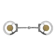 Showman Golden Petal Stainless Steel D-Ring Snaffle Bit