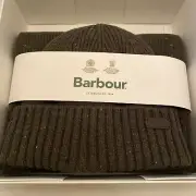 Barbour Mens Carlton Fleck Beanie & Scarf Gift Set New