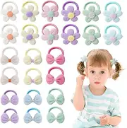 LUHOCIY Pack of 24 Hair Bows with Bows for Newborns, Hair Bobbles Girls, Hair Scrunchies Girls, Suitable for Toddlers, for Tying Your Hair, Cute Design, Soft and Comfortable Material