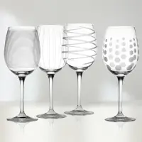 在飛比找momo購物網優惠-【CreativeTops】水晶玻璃白酒杯 紋飾450ml(