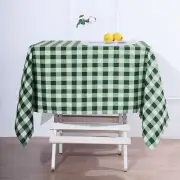 Green White Buffalo Plaid 54" Square Polyester Tablecloth Picnic Country Linens