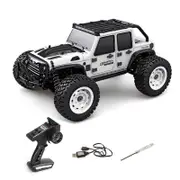 Catzon 1:16 Remote Control Car 2.4GHz High Speed 38KM/H Electric Car 4WD Off Road with LED Headlight White