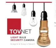 TOVNET CAM Smart loT LED Bulb CCTV Easy & Simple install DIY 147G Audio + CCTV