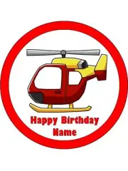 HELICOPTER Cake Toppers Edible Icing Birthday Cake Decoration