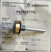 Potentiometer 00,1K Aw R 100Ohm 10% Lin AB ELEKTRONIK TT - Made IN Germany