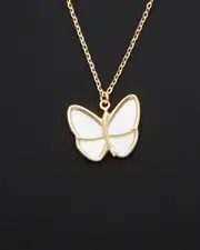 14K Italian Gold Mother-of-Pearl Butterfly Necklace