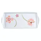 New Corelle Coordinates 15" Melamine Rectangular Handled Tray Pretty Pink