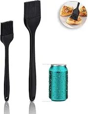 Silicone Basting Brushes for BBQ Grill & Baking (Black 2-Pack) - Heat Resistant Pastry Brushes for Marinades, Sauces, Butter, Oil - BPA Free - Kitchen Cooking Essential