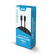 Anik AT1218 3A USB Type-C to USB Type-C 3.1 PD enabled Charge Cable 1M