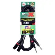 ProX XC-DPXM10 10" Dual 1/4" TS to Dual XLR Male