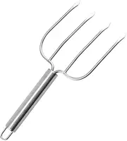 Vaguelly Multi Functional Stainless Steel BBQ Fork for Grilling Camping and Picnics Ergonomic Design Secure Food Holding Portable Barbecue Utensil for Meat and Vegetables
