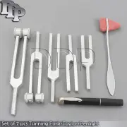 7 pcs Taylor Hammer Mallet Tuning Forks C128 c256 c512 c1024 c2048 Penlight