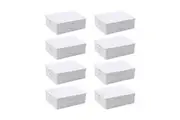 8PK Boxsweden Kloset Linen Storage Underbed Box with Lid and Handles 55x44x18cm