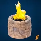 GUZON Tabletop Fire Pit Small With Extinguisher Light Brown