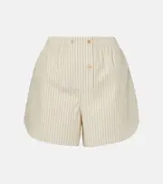 [The Row] The Row Nicasia striped cotton poplin shorts AU 16 green