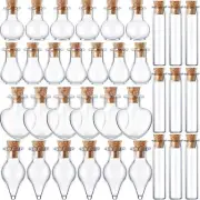 50 Pieces Mini Jars with Cork Stoppers Tiny Cork Glass Bottles Small Wishing , M