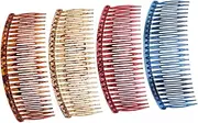 FOYTOKI 4Pcs Resin Teeth Hair Combs for Women Versatile Hair Accessories for Weddings Parties DIY Jewelry Making Random Color for Styling and Craft Projects Random Color