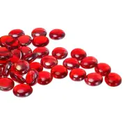 Glass Beads,36pcs Flat Glass Gemstone Red 0.44lbs Glass Pebbles